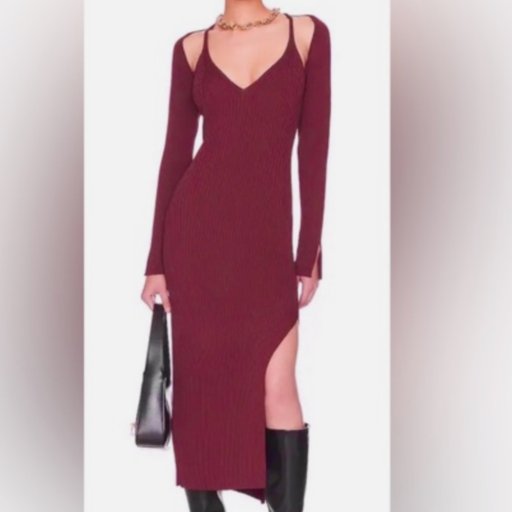 House of Harlow Ribbed Cutout Sweater Dress - Picture 3 of 3